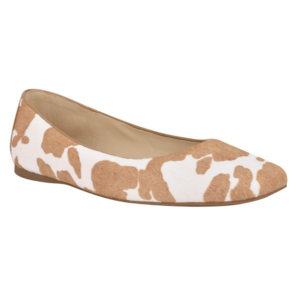 Ballerinas Nine West Alena Square-Puntera Marrones Blancas | 0167ROUZX