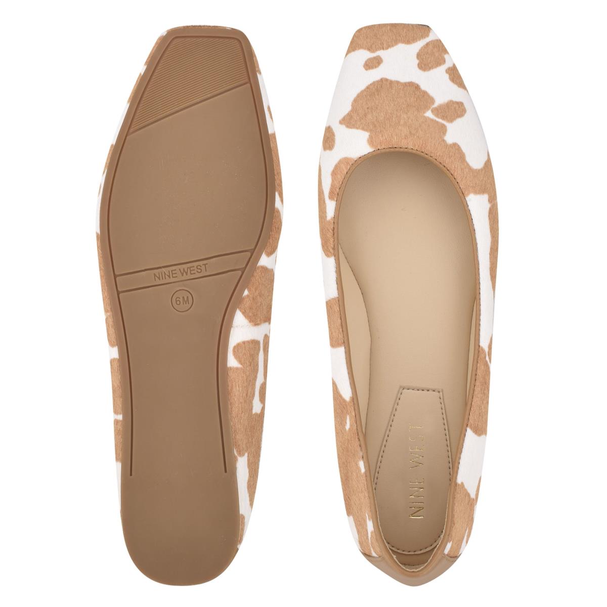 Ballerinas Nine West Alena Square-Puntera Marrones Blancas | 0167ROUZX