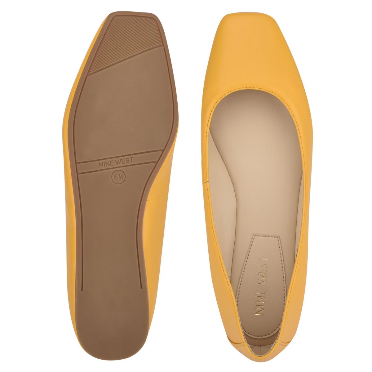 Ballerinas Nine West Alena Square-Puntera Amarillo | 7036UCXVL