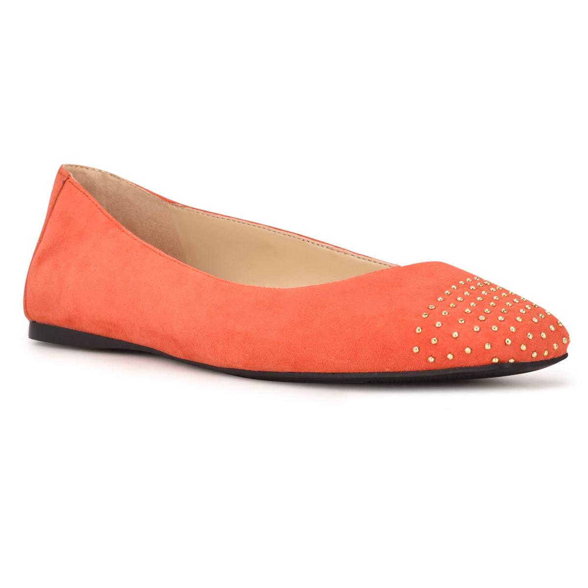 Ballerinas Nine West Aloha Studded Square-Puntera Rojas | 1904SDFPK