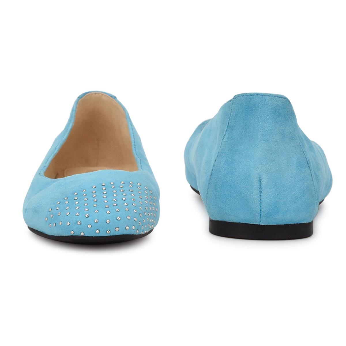 Ballerinas Nine West Aloha Studded Square-Puntera Azules Claro | 3915XPJAW