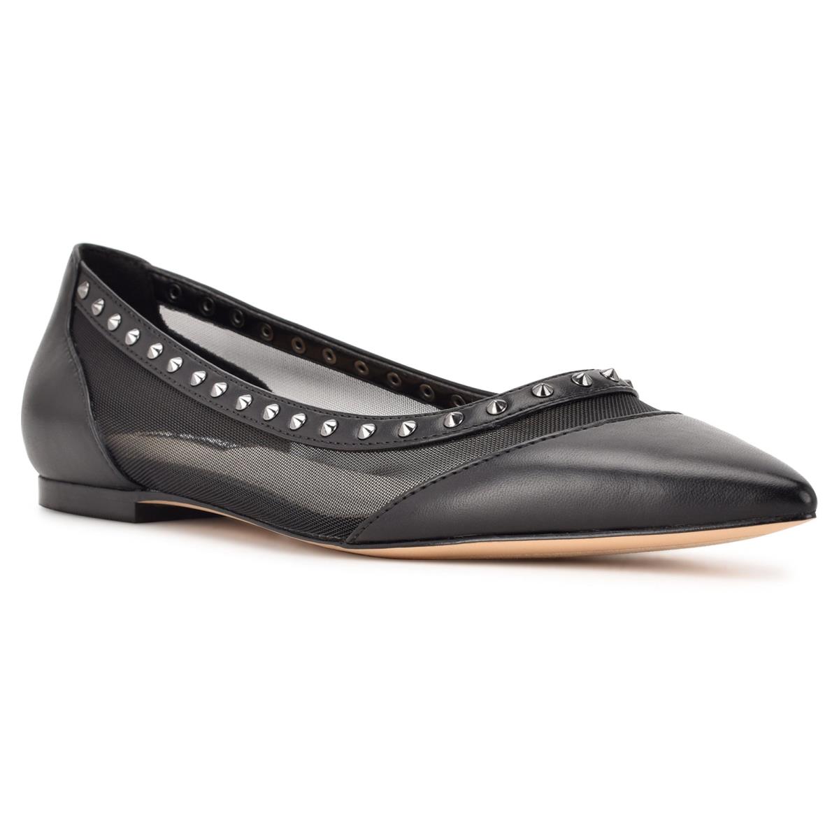 Ballerinas Nine West Bizzie Pointy Puntera Negras | 6204CJLNB