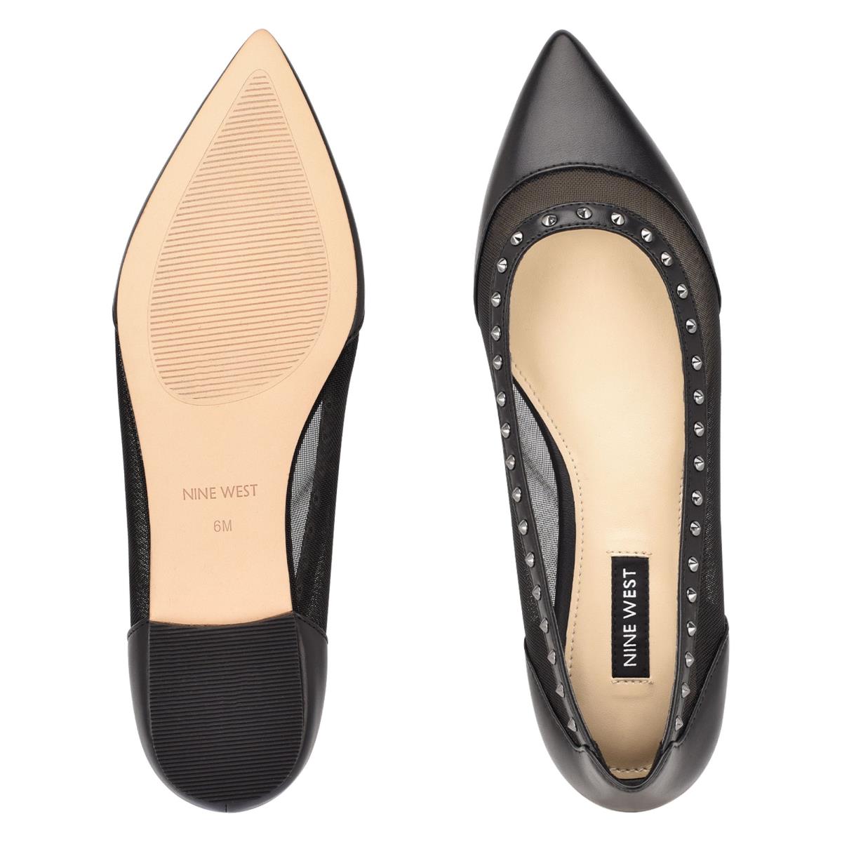 Ballerinas Nine West Bizzie Pointy Puntera Negras | 6204CJLNB