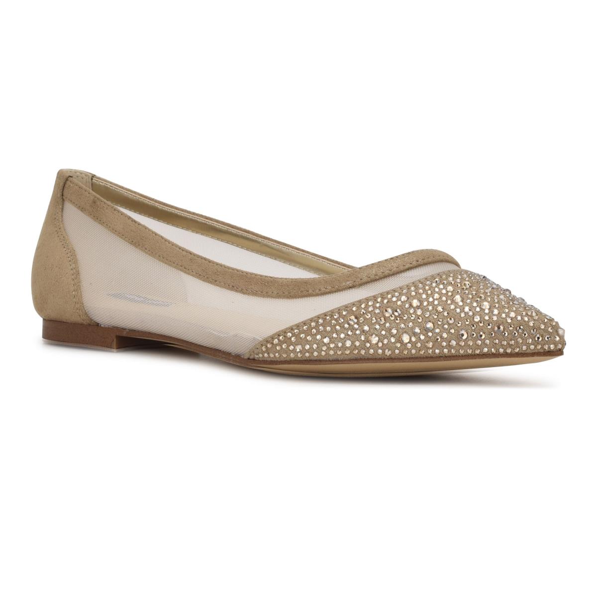 Ballerinas Nine West Bogus Pointy Puntera Beige | 2076FMAXS