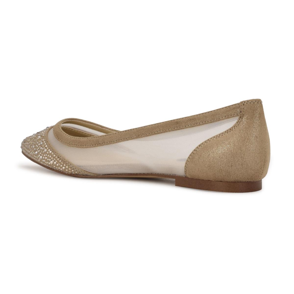 Ballerinas Nine West Bogus Pointy Puntera Beige | 2076FMAXS