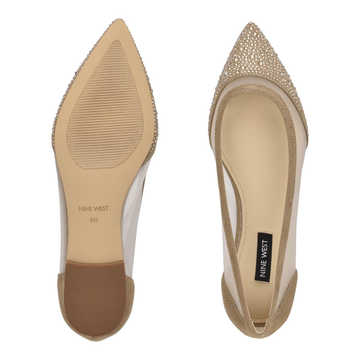 Ballerinas Nine West Bogus Pointy Puntera Beige | 2076FMAXS