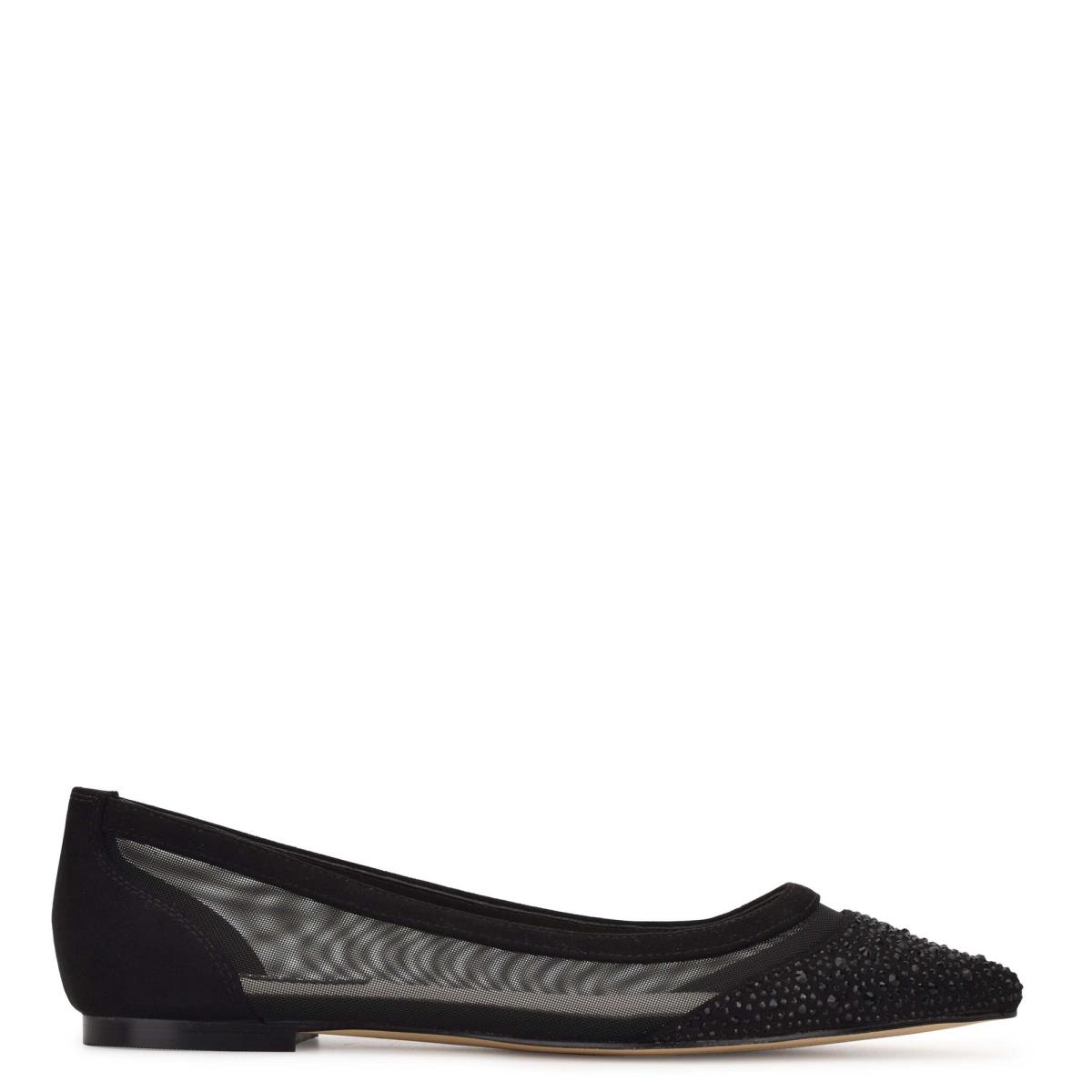 Ballerinas Nine West Bogus Pointy Puntera Negras Negras | 5940RGEXD