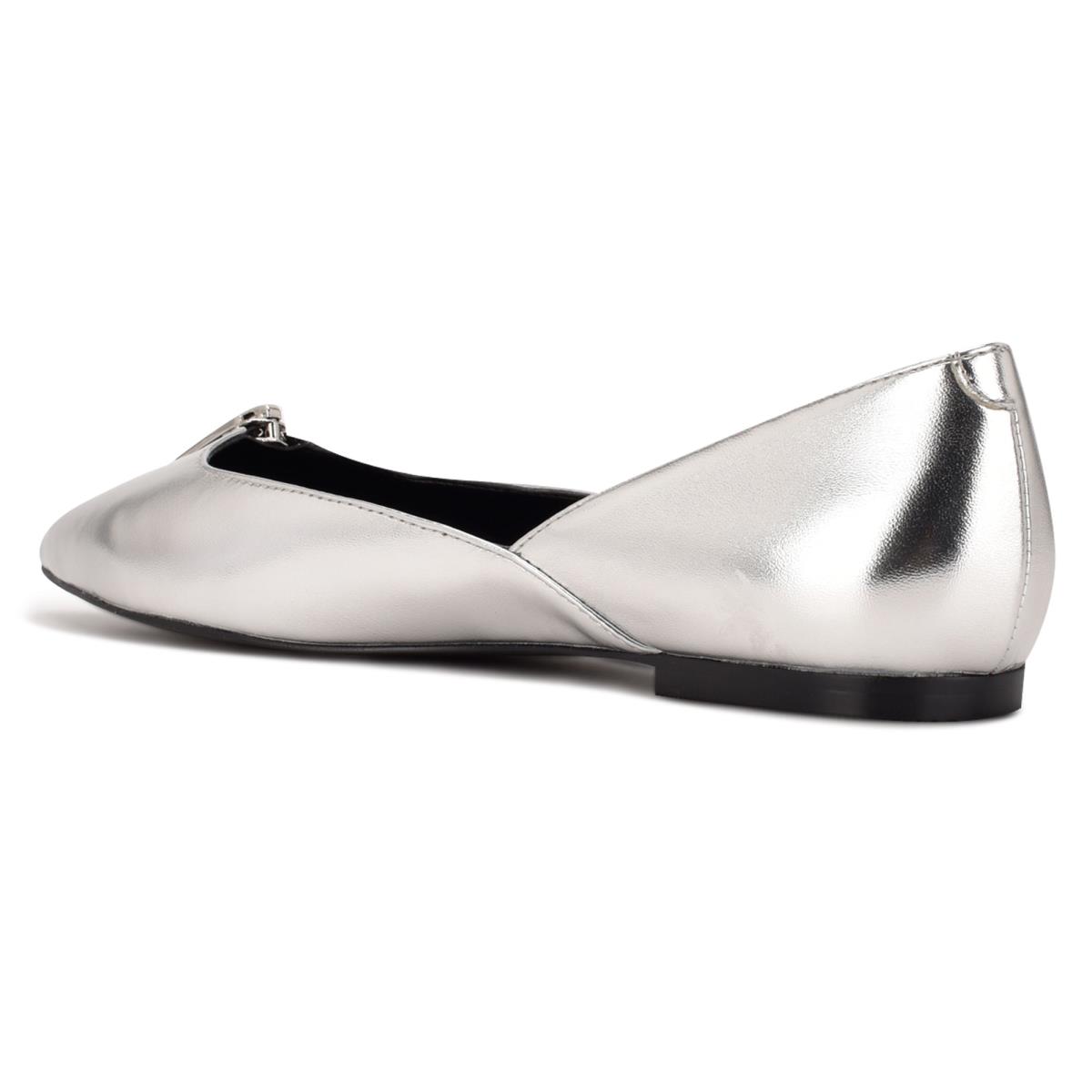 Ballerinas Nine West Brina Pointy Puntera Plateadas | 5921BZLWI