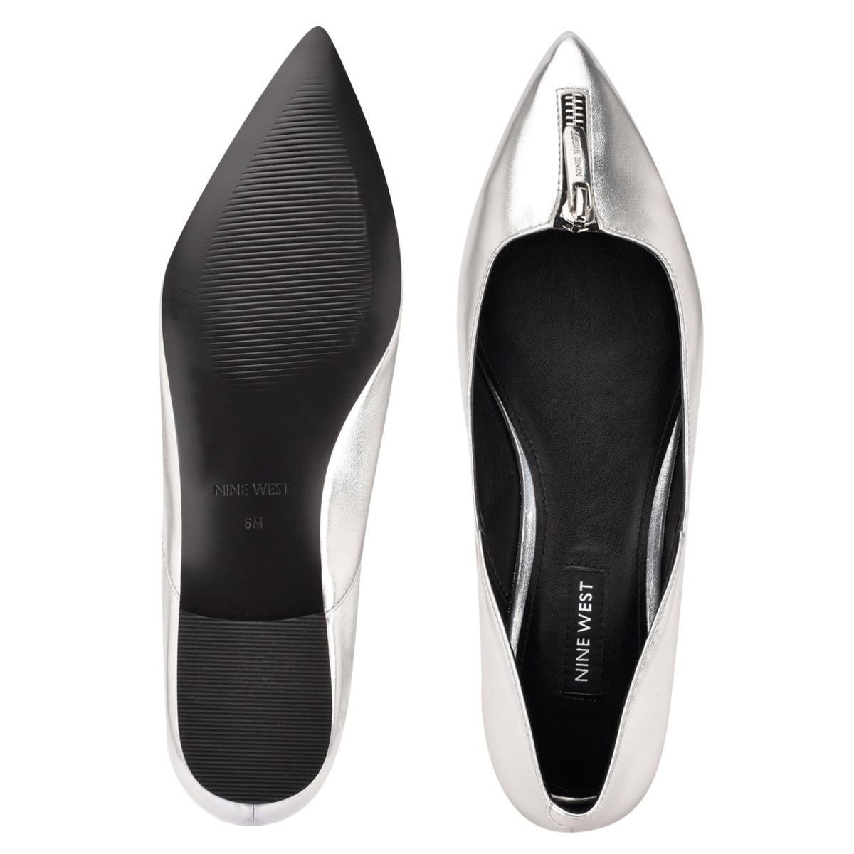 Ballerinas Nine West Brina Pointy Puntera Plateadas | 5921BZLWI