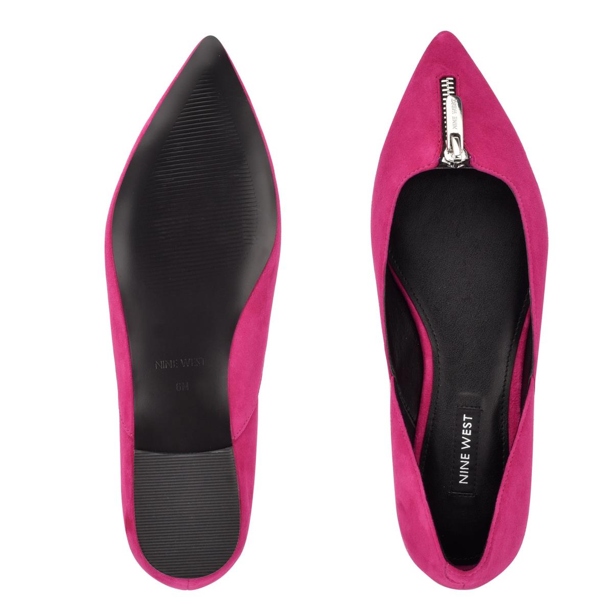 Ballerinas Nine West Brina Pointy Puntera Rosas | 8379ZPEQD