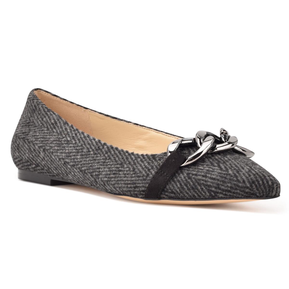 Ballerinas Nine West Brinks Pointy Puntera Gris | 1749BVQFZ