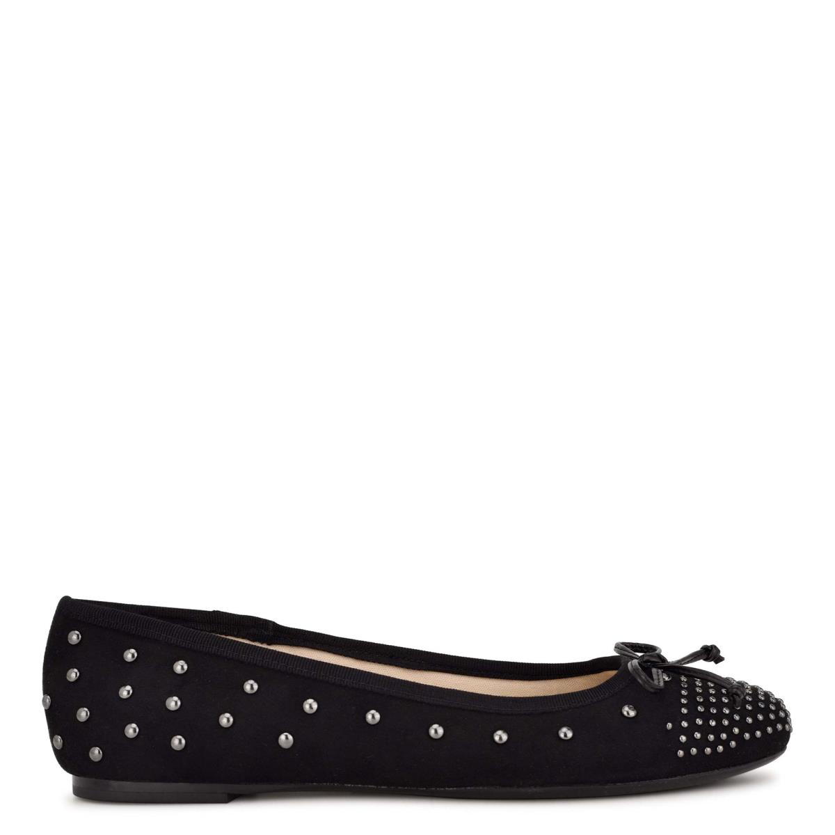 Ballerinas Nine West Curvy Studded Ballet Negras | 3457WCIUF