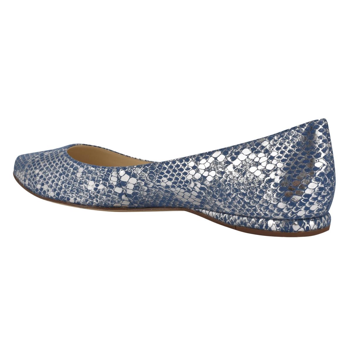 Ballerinas Nine West Speakup Almond Puntera Azules Serpent | 1389XQSVM