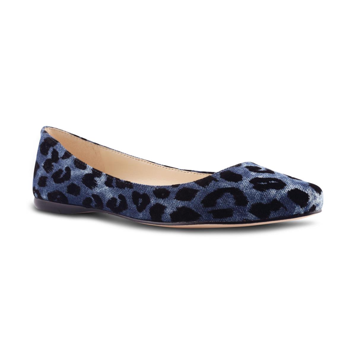 Ballerinas Nine West Speakup Almond Puntera Azules Leopardo | 2078JTBAO