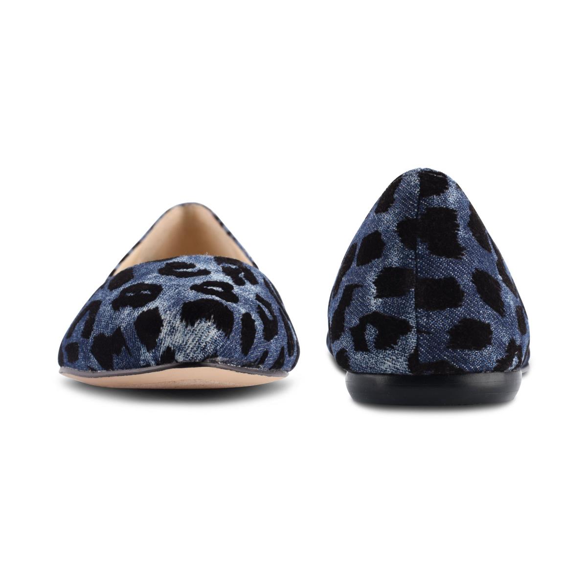 Ballerinas Nine West Speakup Almond Puntera Azules Leopardo | 2078JTBAO