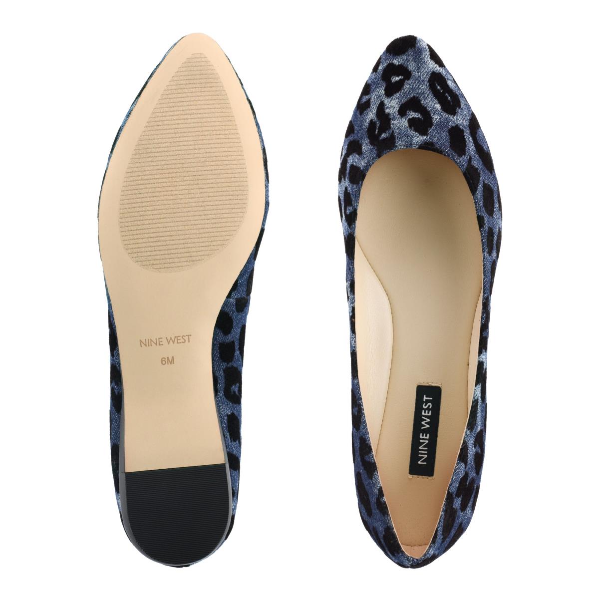 Ballerinas Nine West Speakup Almond Puntera Azules Leopardo | 2078JTBAO