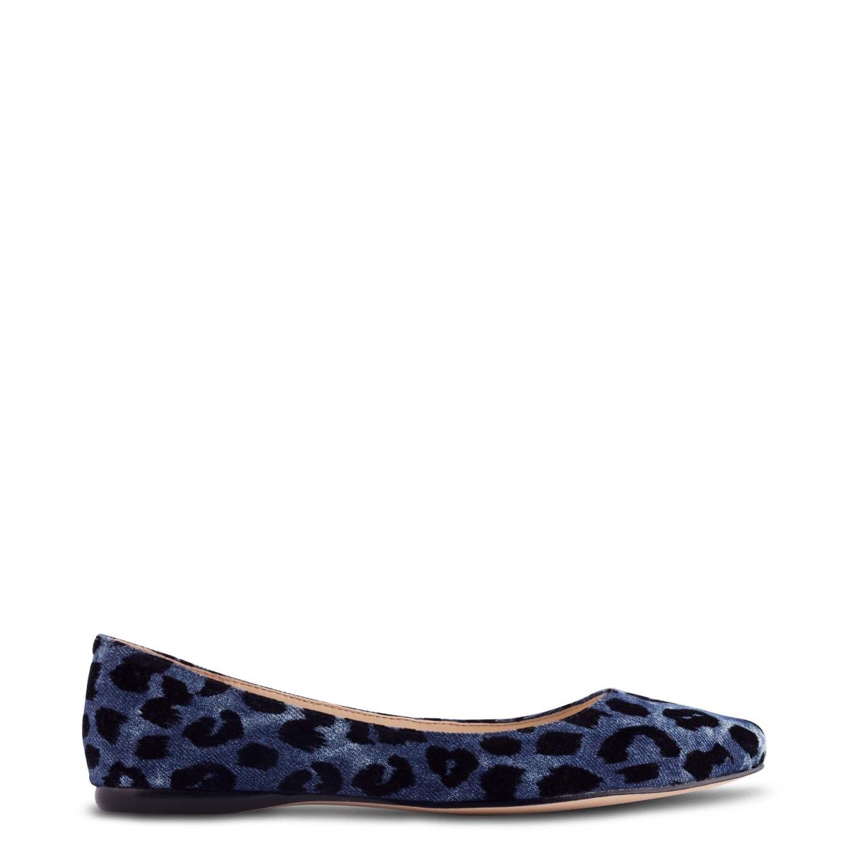 Ballerinas Nine West Speakup Almond Puntera Azules Leopardo | 2078JTBAO