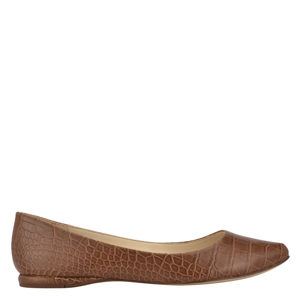 Ballerinas Nine West Speakup Almond Puntera Marrones Serpent | 6514NHZAF