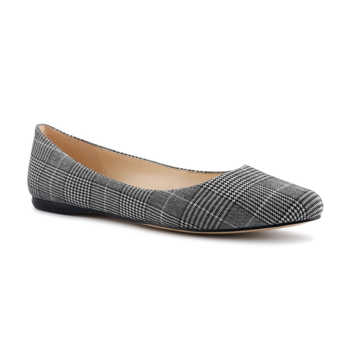 Ballerinas Nine West Speakup Almond Puntera Negras Blancas | 8036MUXHY