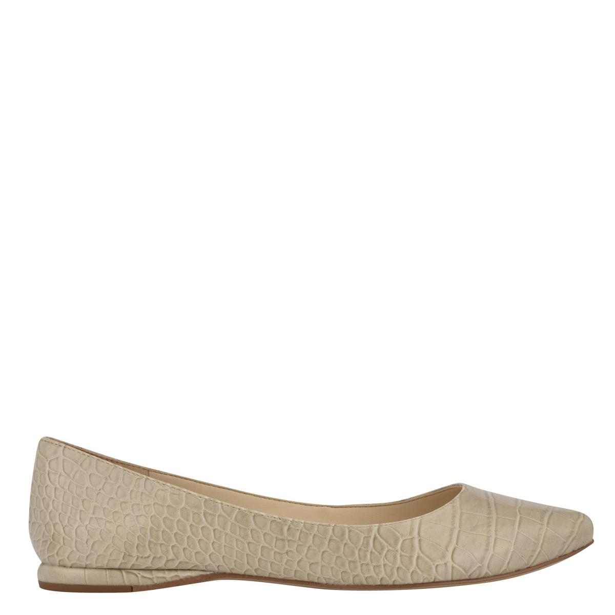 Ballerinas Nine West Speakup Almond Puntera Gris Serpent | 8410AUHOL