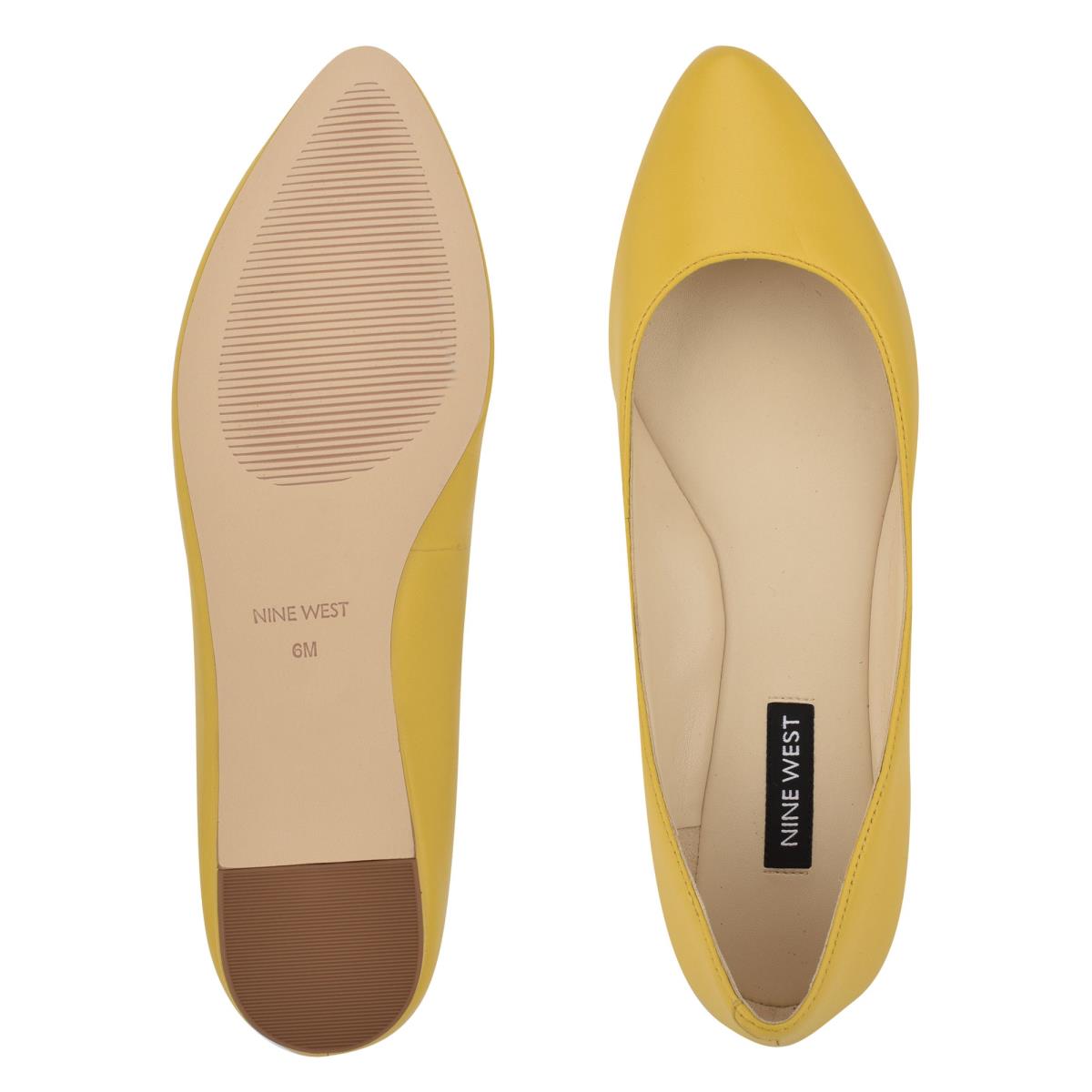 Ballerinas Nine West Speakup Almond Puntera Amarillo | 8752NQKLU