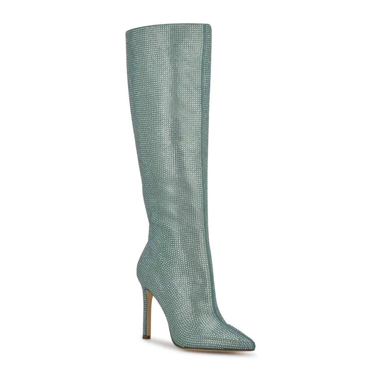 Botas De Vestir Nine West Tysh Rhinestone Verde Claro | 5829CHLGE