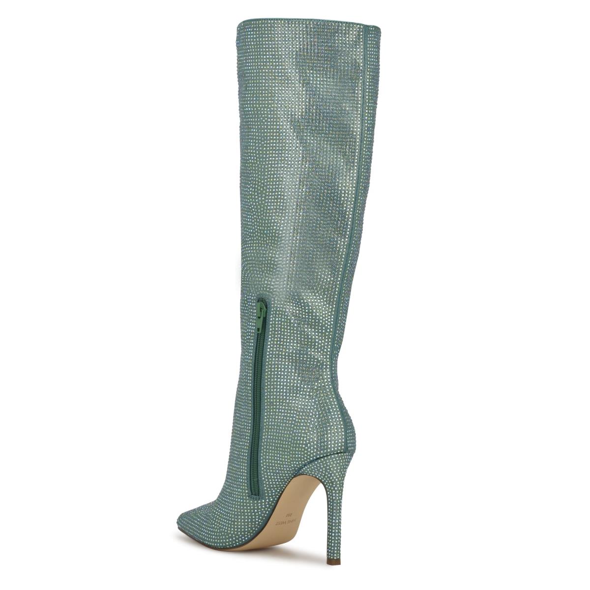 Botas De Vestir Nine West Tysh Rhinestone Verde Claro | 5829CHLGE