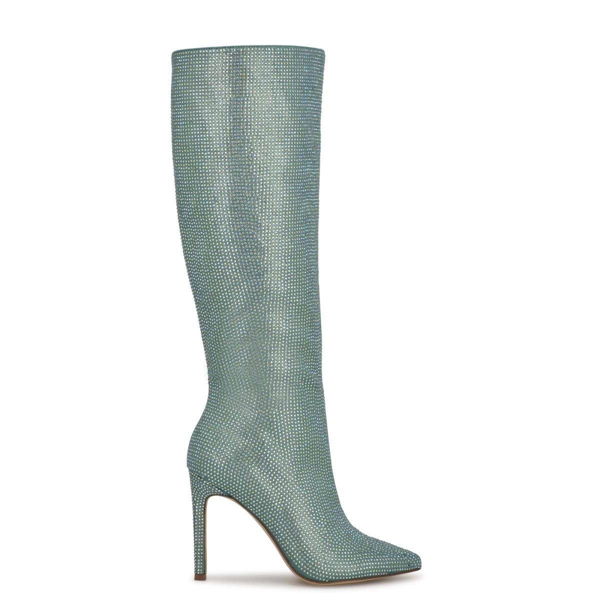 Botas De Vestir Nine West Tysh Rhinestone Verde Claro | 5829CHLGE