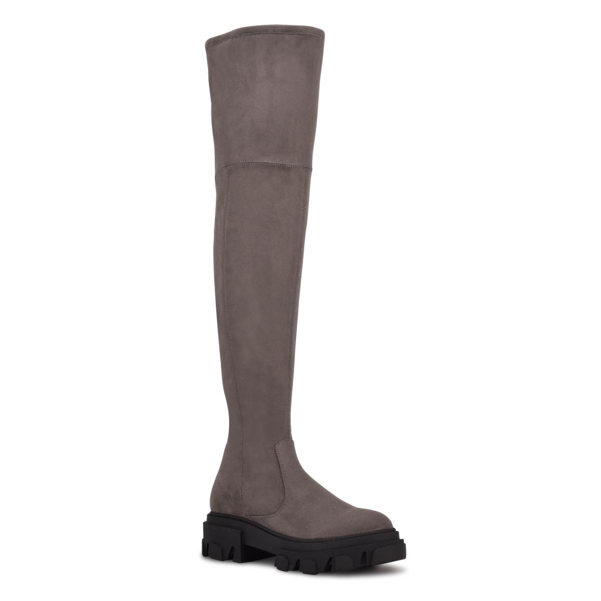 Botas Nine West Cellie Over the Knee Lug Sole Gris | 4789JCEFV