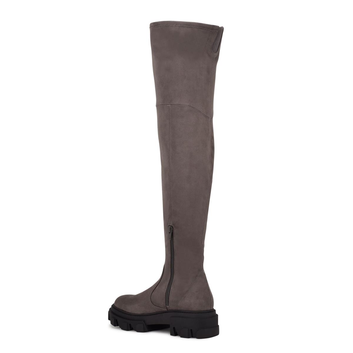 Botas Nine West Cellie Over the Knee Lug Sole Gris | 4789JCEFV