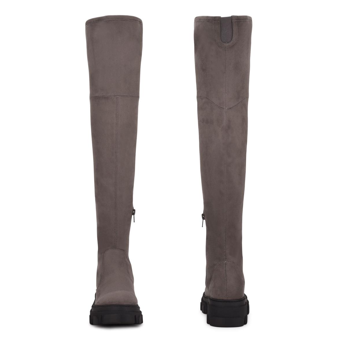 Botas Nine West Cellie Over the Knee Lug Sole Gris | 4789JCEFV