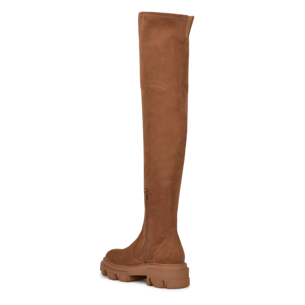 Botas Nine West Cellie Over the Knee Lug Sole Marrones | 9283OTFZK