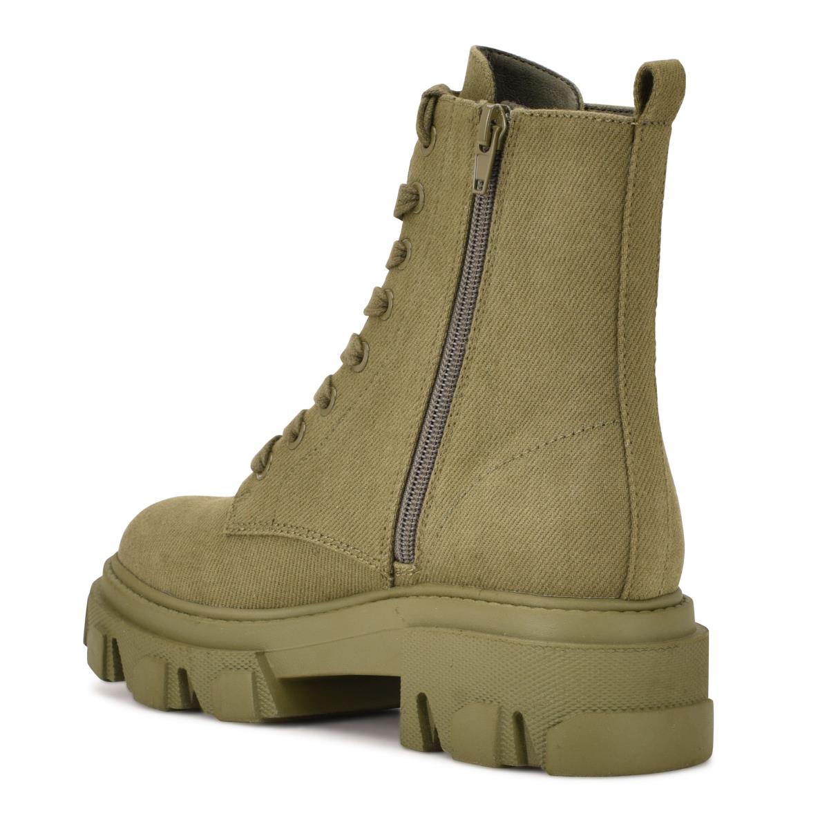 Botas Nine West Clover Lug Sole Verde Oliva | 2481VRWFJ