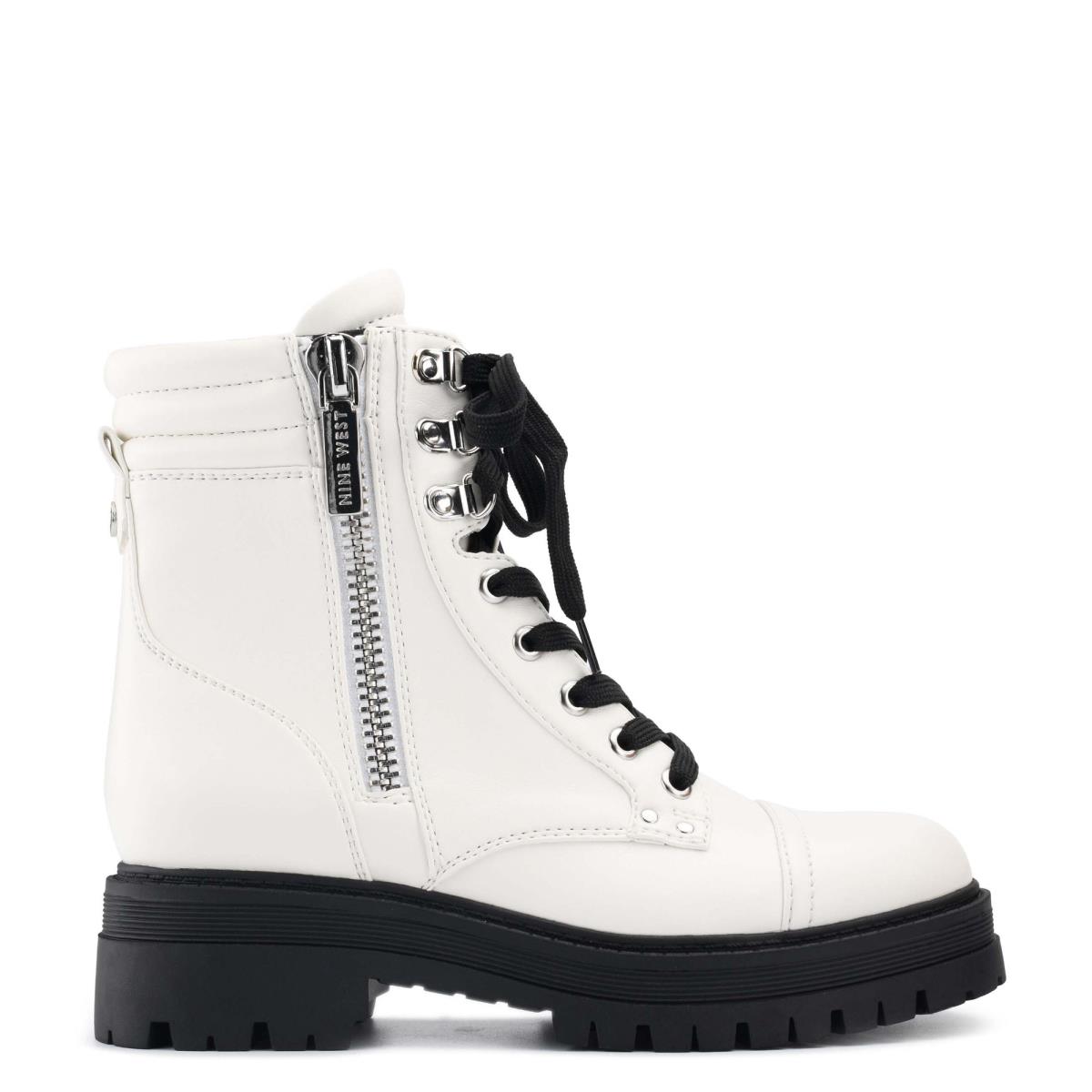 Botas Nine West Prinze Lug Sole Blancas | 9473HXVSD