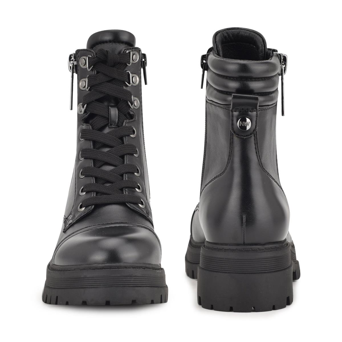 Botas Nine West Prinze Lug Sole Negras | 4971ERQJN