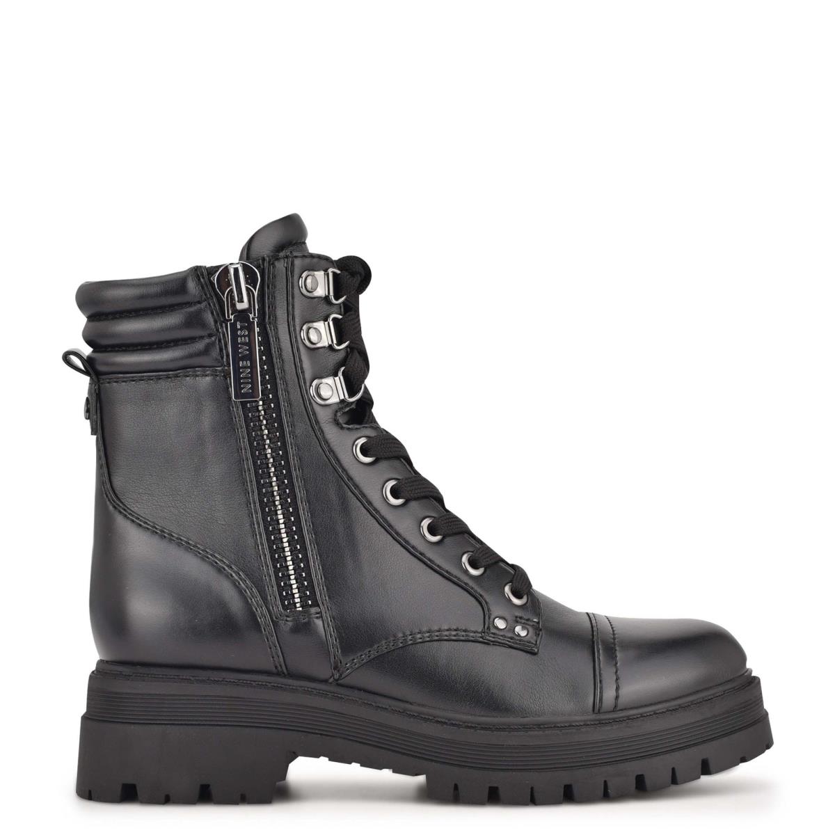 Botas Nine West Prinze Lug Sole Negras | 4971ERQJN