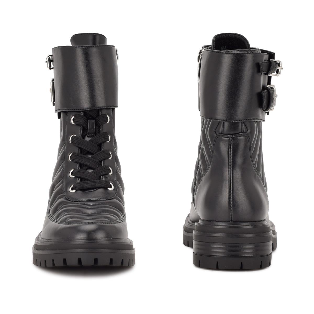 Botas Nine West Sabrah Lug Sole Negras | 4325SPIFQ