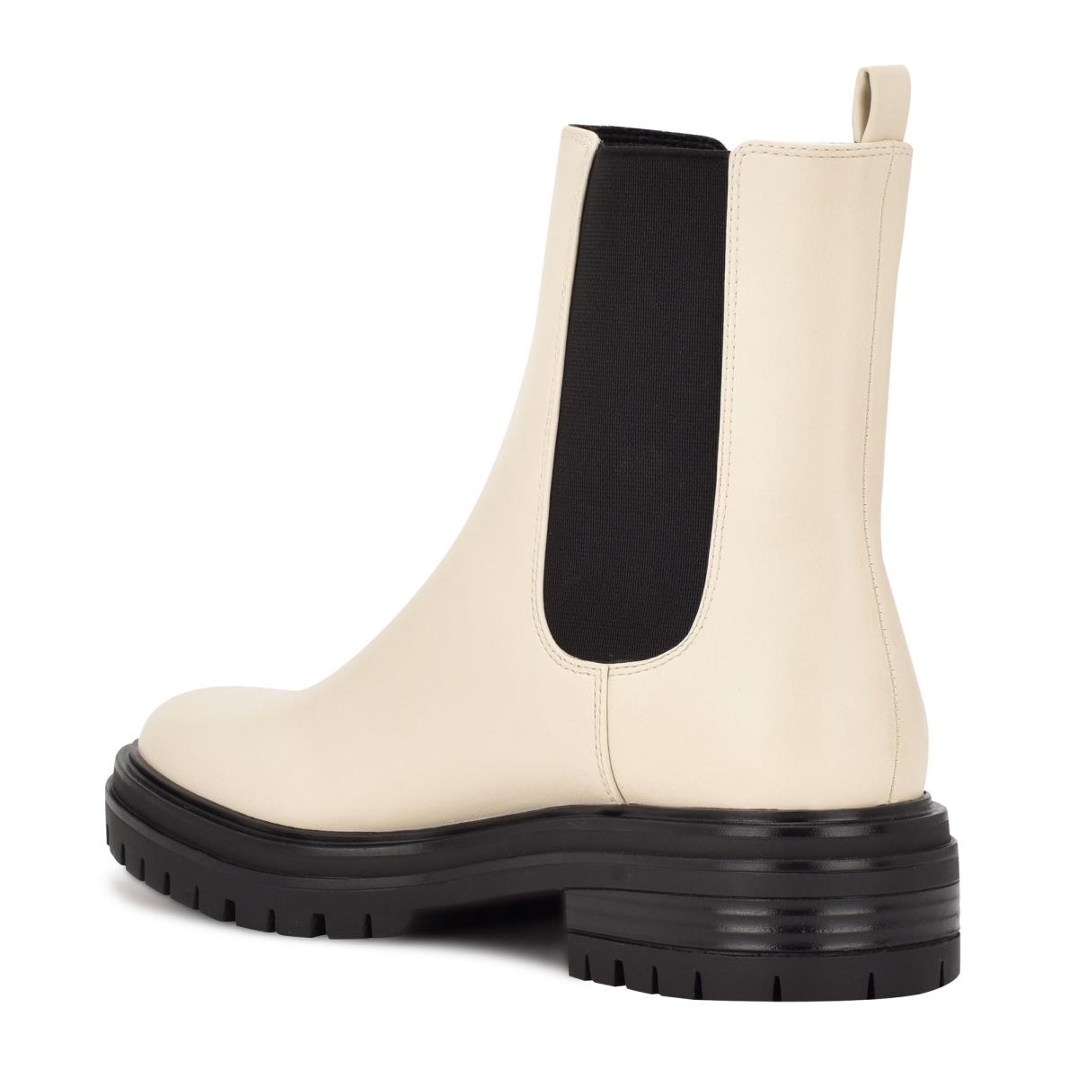 Botas Nine West Saleema Chelsea Lug Sole Blancas | 7358QHFMU