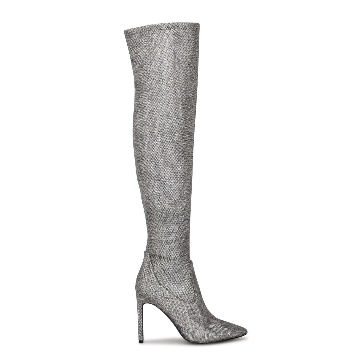 Botas Nine West Tacy Over The Knee Azules Gris | 3186XUTZV