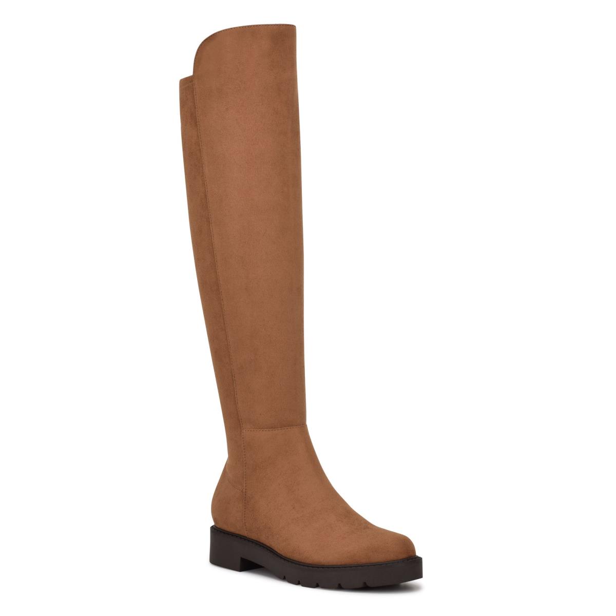 Botas Nine West Tread Over The Knee Lug Sole Marrones | 6351OLJWQ