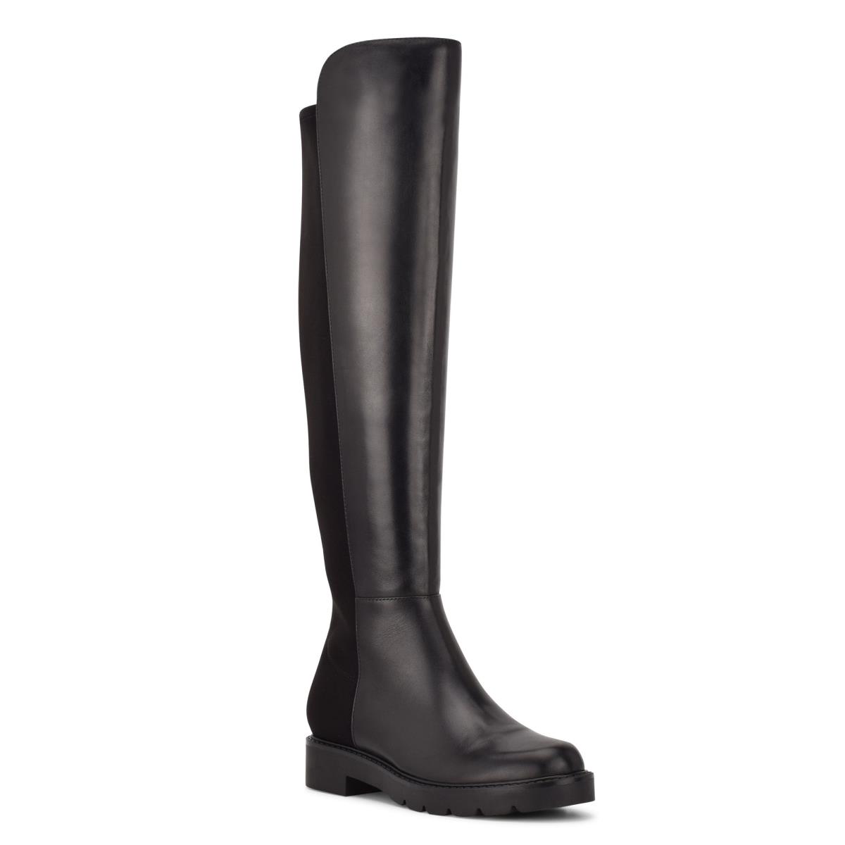 Botas Nine West Tread Over The Knee Lug Sole Negras | 7018JBICM