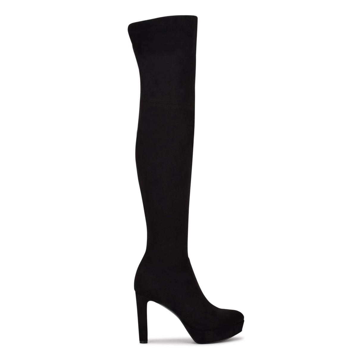 Botas Plataforma Nine West Gotcha Anchos Calf Over the Knee Negras | 2475LBKXY