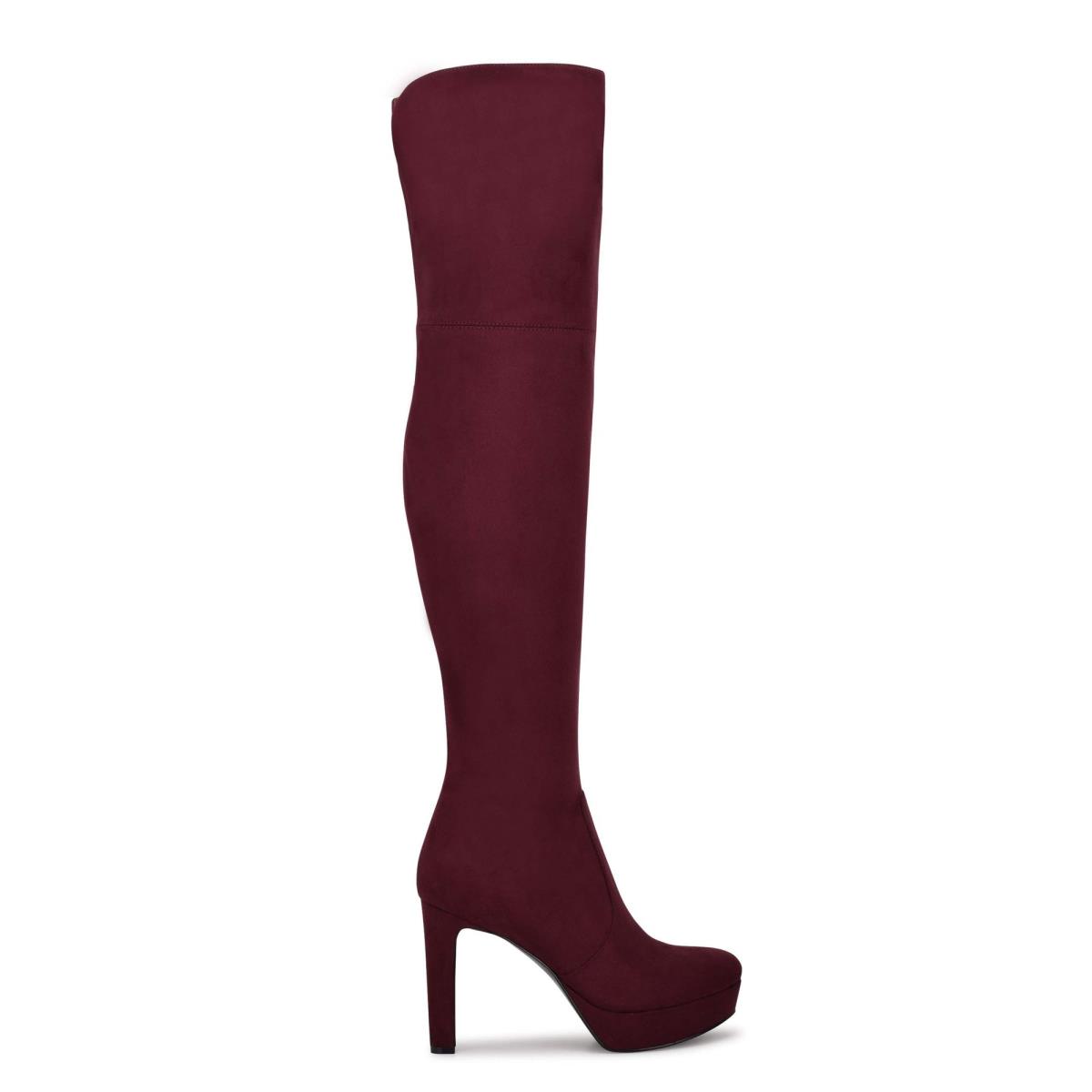 Botas Plataforma Nine West Gotcha Over the Knee Burdeos | 5876ZRDFI