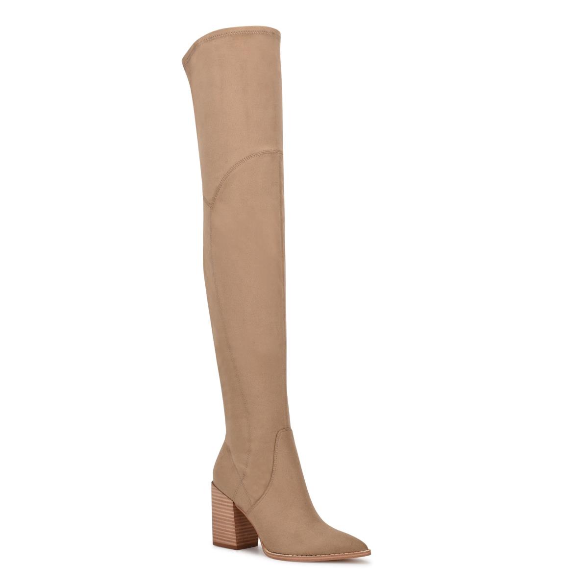 Botas de Tacon Nine West Barret Over The Knee Beige Claro | 1290KAYPF