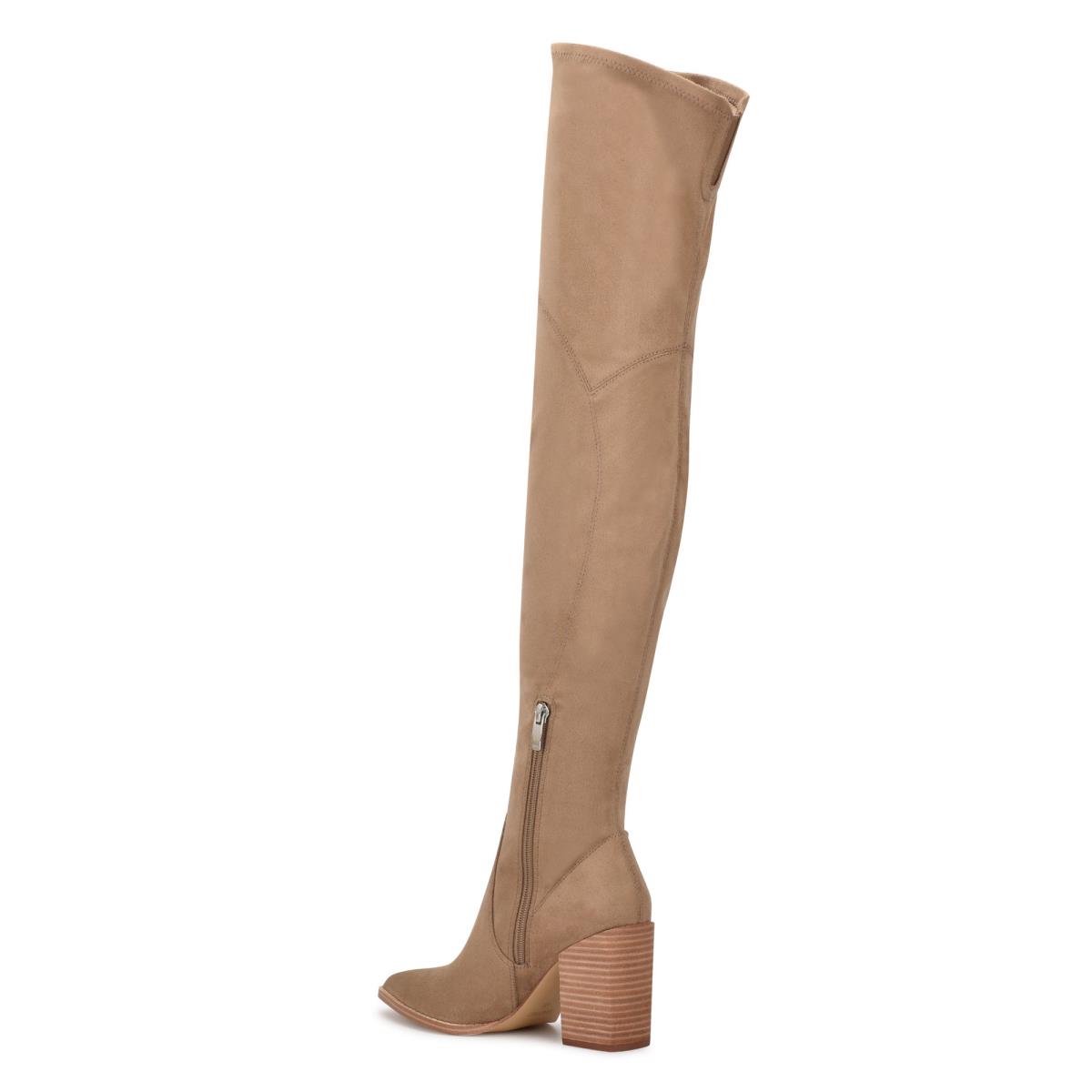 Botas de Tacon Nine West Barret Over The Knee Beige Claro | 1290KAYPF