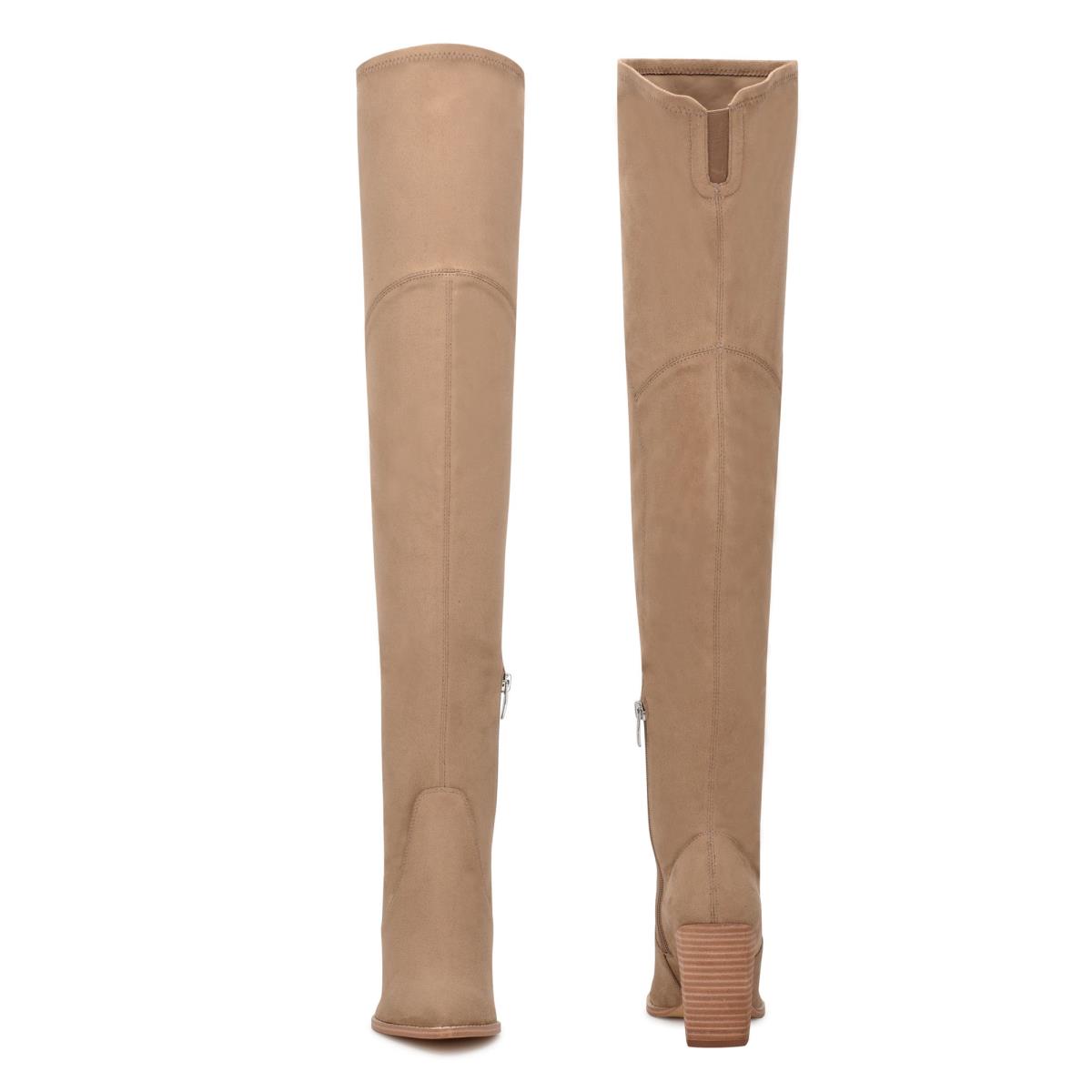 Botas de Tacon Nine West Barret Over The Knee Beige Claro | 1290KAYPF