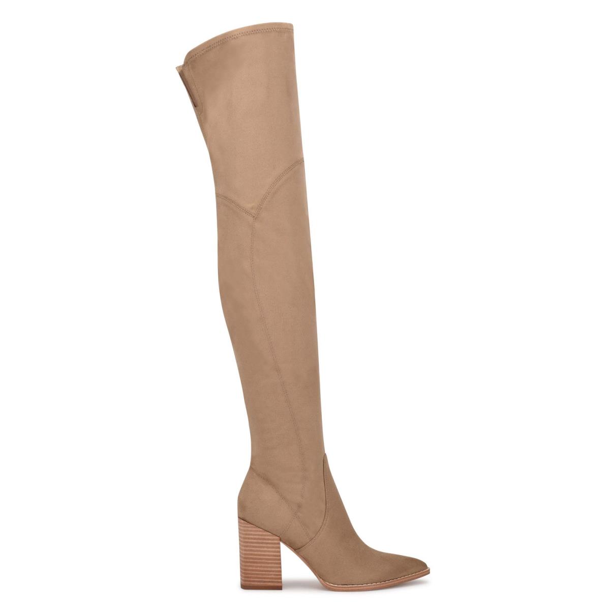 Botas de Tacon Nine West Barret Over The Knee Beige Claro | 1290KAYPF