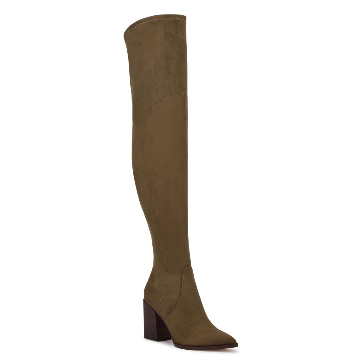 Botas de Tacon Nine West Barret Over The Knee Marrones Claro | 1603XOMTF