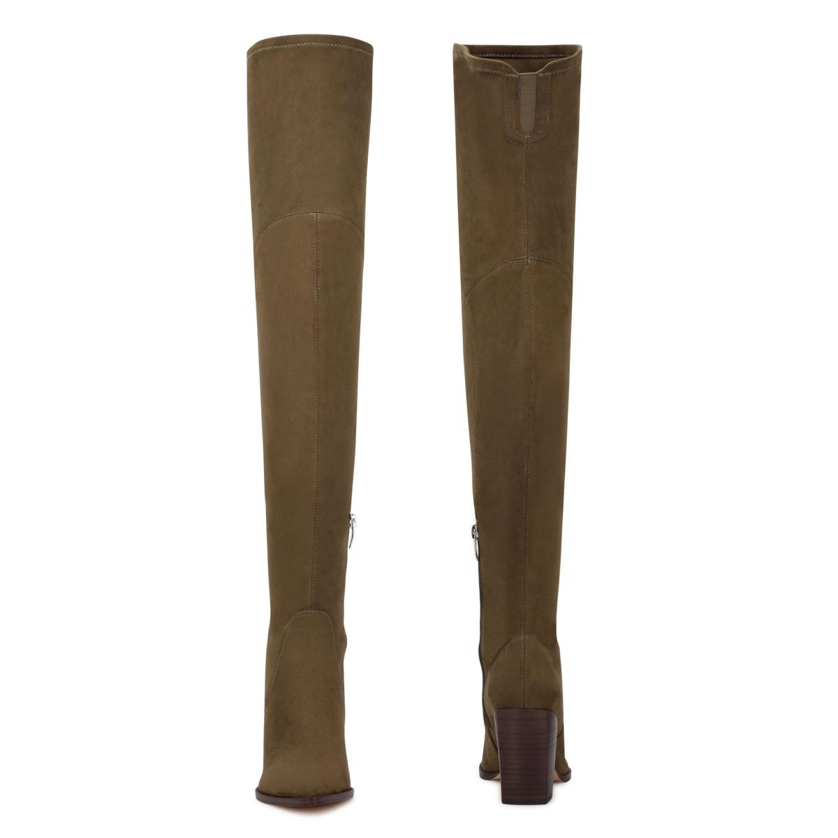 Botas de Tacon Nine West Barret Over The Knee Marrones Claro | 1603XOMTF