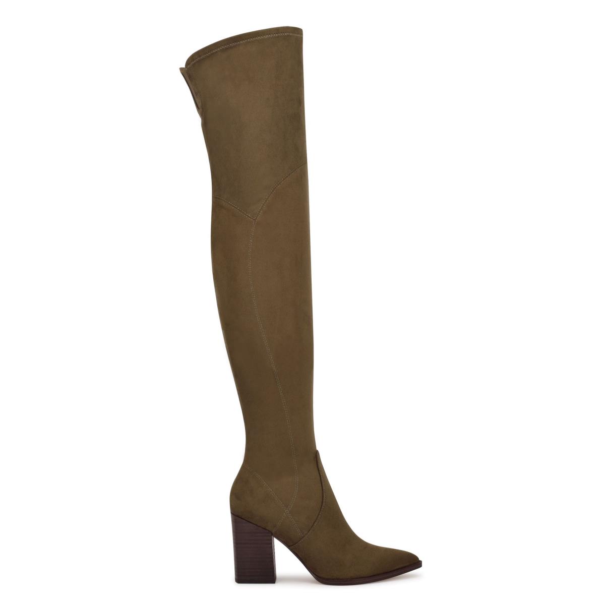 Botas de Tacon Nine West Barret Over The Knee Marrones Claro | 1603XOMTF